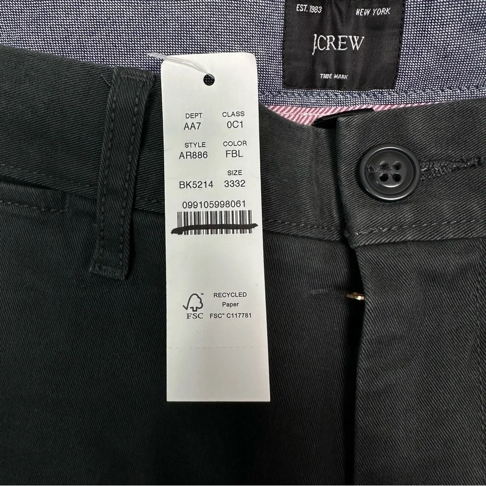 J. Crew Men’s 770 Straight-fit stretch chino pant AR886 Faded Black - Picture 9 of 11